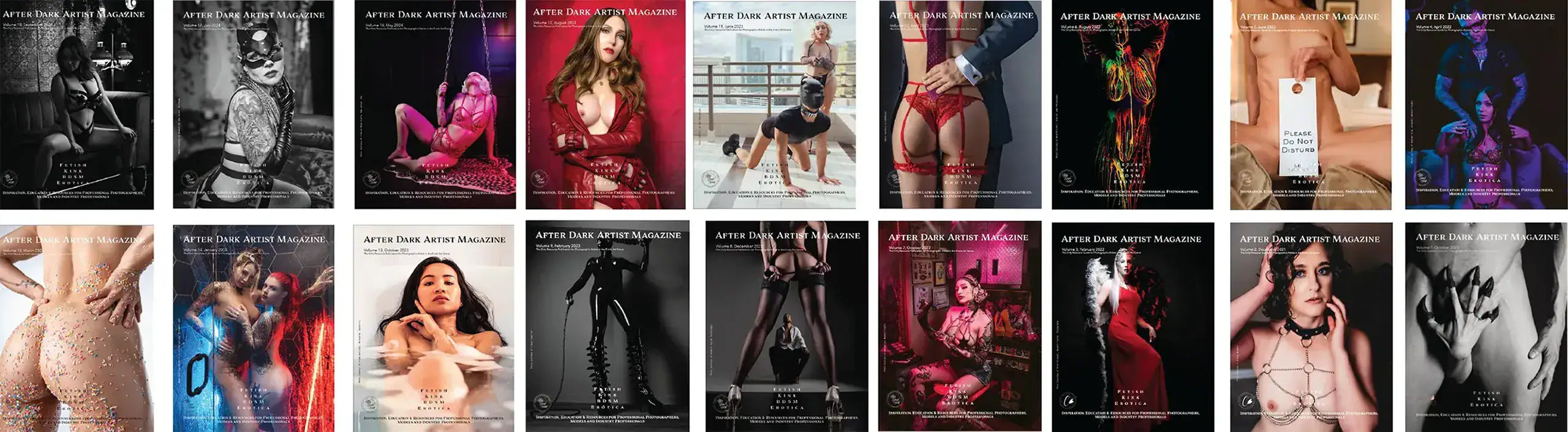 Peter Driessel Photography Published in After Dark Artist Magazine Collection of After Dark Artist Magazine covers featuring erotic photography by Peter Driessel of Boudoir Fusion Photography.